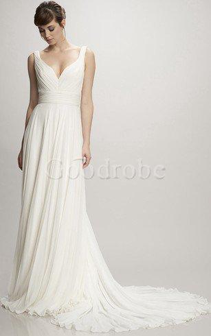 Robe de mariée nature sexy plissage en chiffon jusqu'au sol