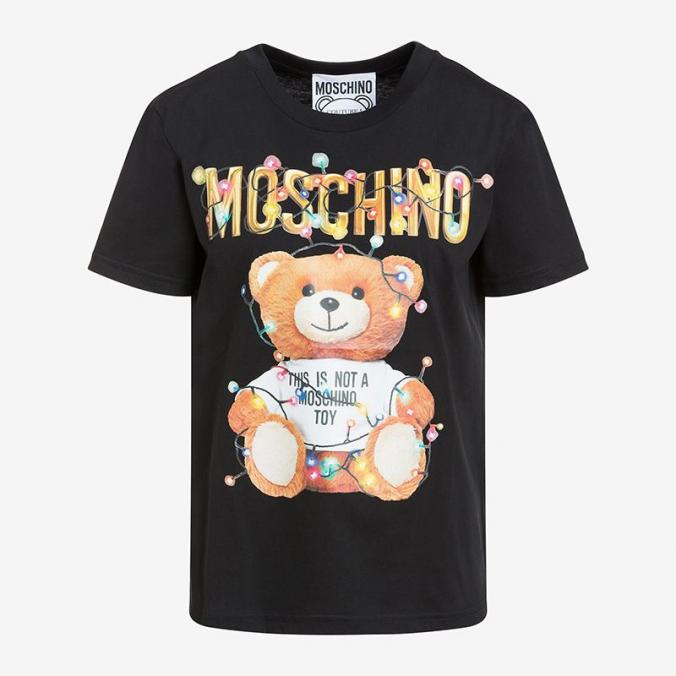 Moschino Christmas Teddy Bear T Shirt Black