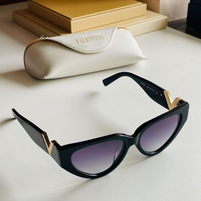 Valentino VA Cat Eye Sunglasses Acetate Frame with Vlogo Black/Blue