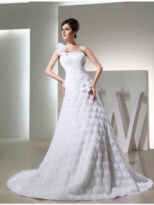 Robe de mariée longue cordon ligne a en taffetas manche nulle