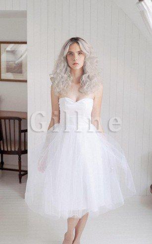 Abito da Sposa Cerniera Senza Maniche A Line in Tulle Cuore