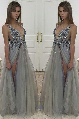 Robe de soirée longueur au ras du sol de princesse avec sans manches ligne a avec perle