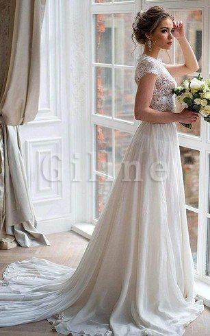 Abito da Sposa con Manica Corte due Pezzi Formale E Informale Cappellino in Chiffon