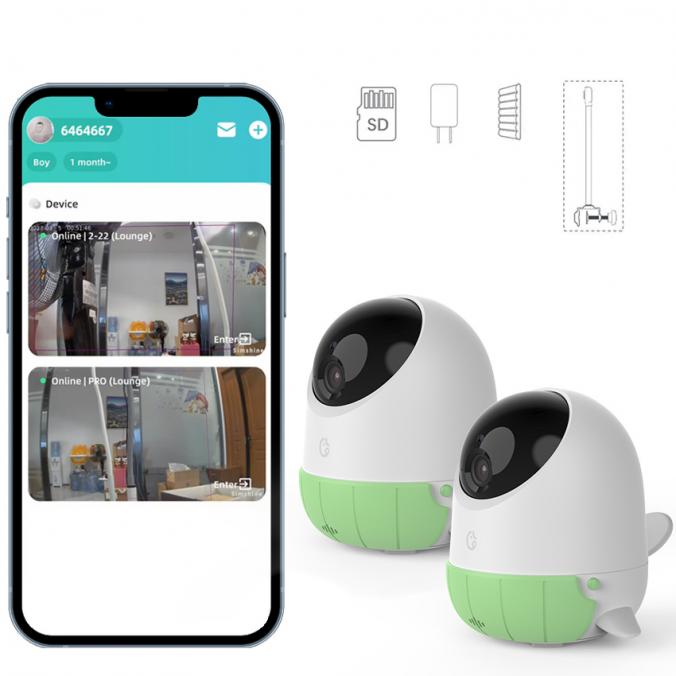 $239.00 USD

Product included
Ellie Baby Monitor Pro x2
SD card x2
Cushion x2
Power adapter x2
Crib holder x2
AI Function No Monthly Fees
Exclusive Gift: Wall Mount Bracket Valued at $39



Key Features
8 AI detection features including Covered face & roll over detection, breathing detection & sleeping quality report, danger zone detection, cry detection, auto-smoothing, person tracking, and auto photo capture.
One-click generation of Baby's Sleep Analysis Report: Look back at the baby's sleep report for the past 7 days to understand every detailed data of the baby's sleep.
Timeline Smart Review Video: Accurately review previously recorded videos through the timeline.
Advanced 2.5K QHD 400W Pixel full infrared night vision. Support Pan-Tilt rotation.
Upgraded Two-way Communication: Upgrading speaker quality gives a more powerful tool to soothe your baby.
5 GHz & 2.4 GHz Wi-Fi Support: Faster connection, better live video quality.
SD Card Local Storage: It is more secure than cloud storage.
APP no Monthly Fees, up to 5 sub-accounts: All features of the app are free to use. And the Administrator can manage the permissions for watching intercom and review functions.