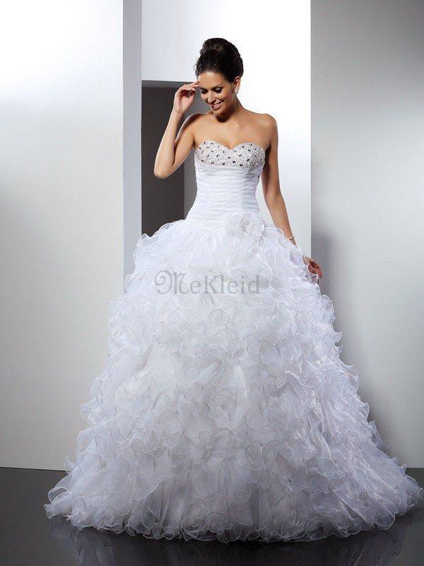 Organza Ärmellos Duchesse Linie Anständiges Brautkleid mit Rücken Schnürung