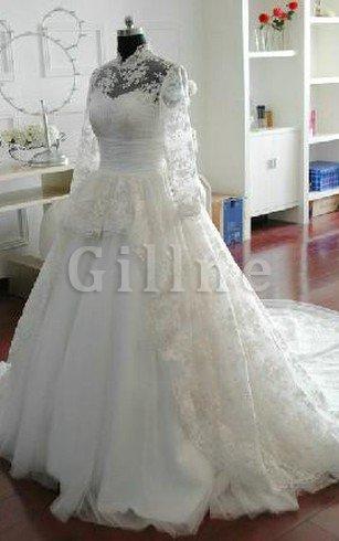 Abito da Sposa in Pizzo A-Line con Paillette con Fusciacca con Fiocco