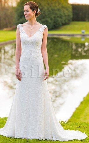 Abito da Sposa Elegante in Pizzo con Applique Semplice A Line