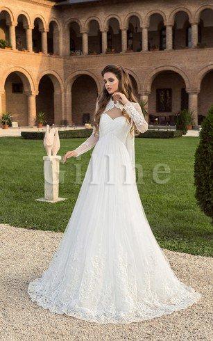 Abito da Sposa in Chiffon Impero Cuore A Terra in Pizzo