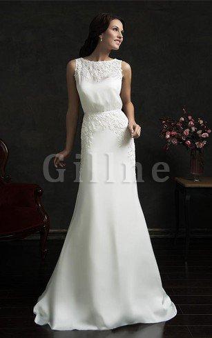 Abito da Sposa con Bottone A Terra in Chiffon Cerniera Vintage