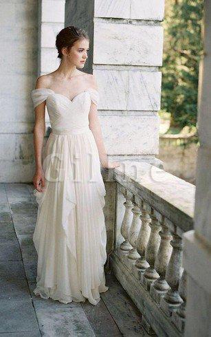 Abito da Sposa A Terra Sensuale con Criss cross in Chiffon Stravagante