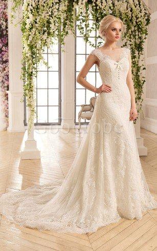 Robe de mariée plissé luxueux avec manche épeules enveloppants col en bateau ligne a