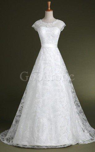 Robe de mariée elégant fermeutre eclair longueur au ras du sol cordon ligne a