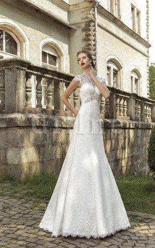 Abito da Sposa con Applique Naturale Medievale con Cristino tradizionale