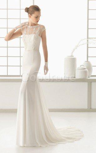 Robe de mariée longue avec manche courte salle interne avec mousseline collant