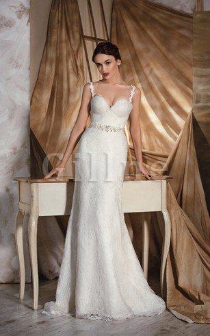 Abito da Sposa Conotta Allacciato con Applique in Pizzo Formale E Informale