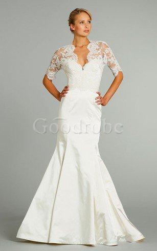 Robe de mariée naturel noeud en dentelle avec manche /2 avec sans manches