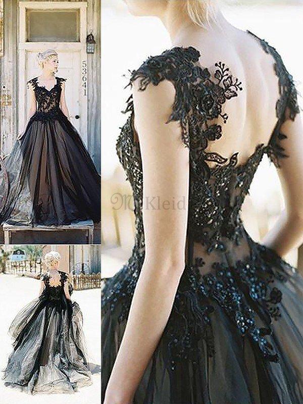 Ärmelloses Duchesse Linie Normale Taille Sweep train Ballkleid mit Bordüre