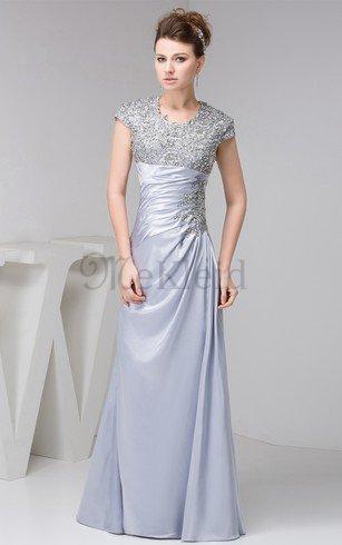 A Linie Drapiertes Gerüschtes Taft Elegantes Abendkleid