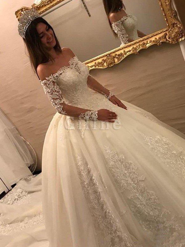 Abito da sposa con piega con perline lunghi incredibile sogno puffy