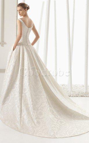 Robe de mariée chic a ligne en chiffon avec zip grandes bretelles