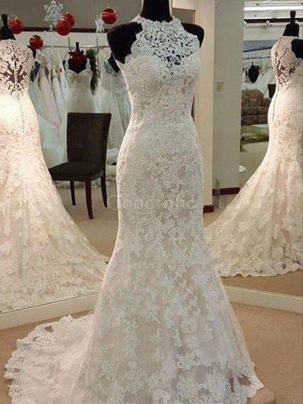 Robe de mariée fermeutre eclair avec sans manches de fourreau divin naturel