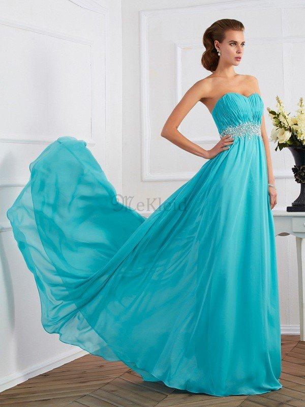 Chiffon Empire Taille A Line Reißverschluss Anständiges Abendkleid