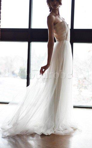 Robe de mariée plissé col en forme de cœur ruché jusqu'au sol textile en tulle