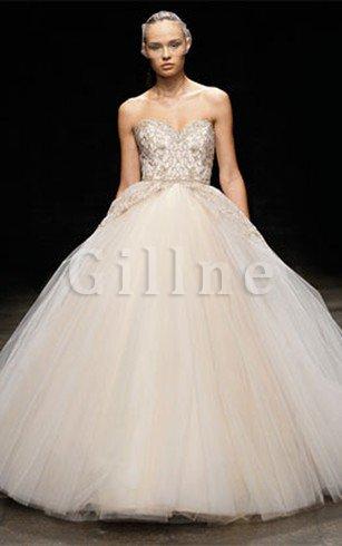 Abito da Sposa in Pizzo in Pizzo Schiena Nuda Naturale Ball Gown