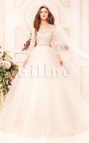 Abito da Sposa Stravagante Lunghi in Tulle in Pizzo Ball Gown