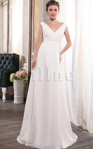 Abito da Sposa a Riva in Chiffon Stravagante Cerniera A Line