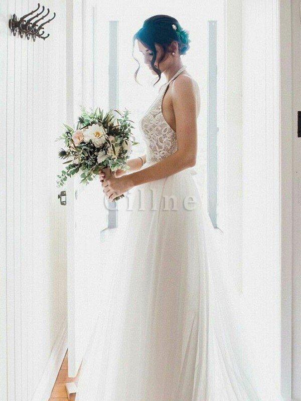 Abito da sposa principessa con ricamo in tulle schiena nuda in pizzo angelica