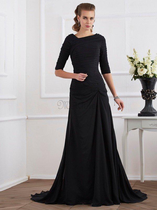 Drapiertes Reißverschluss Normale Taille Chiffon Ballkleid ohne Ärmeln