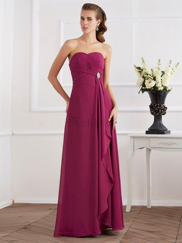 Ärmelloses Empire Taille Anständiges Abendkleid aus Chiffon mit Herz Ausschnitt