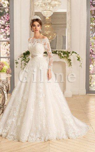 Abito da Sposa con Bottone Moda Coda A Strascico Corto con Applique Elegante