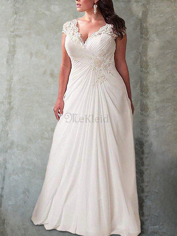 Herrlich Empire Langärmeliges Chiffon Brautkleid mit Bordüre