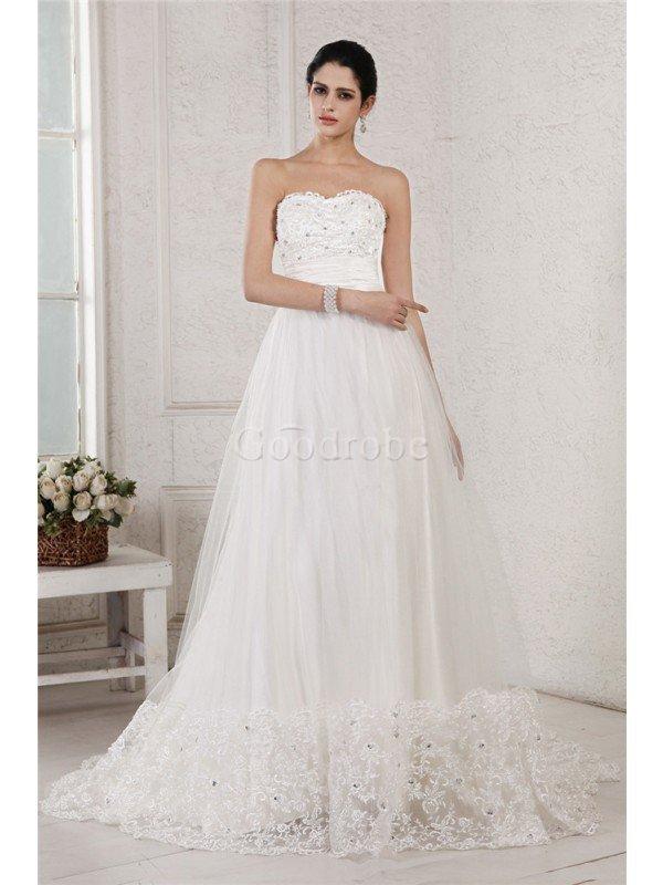 Robe de mariée longue manche nulle a-ligne avec perle de tour de ceinture