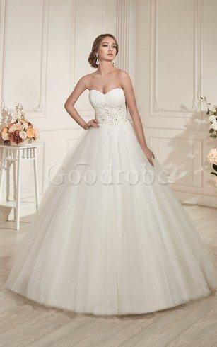 Robe de mariée longue ligne a manche nulle fermeutre eclair ruché