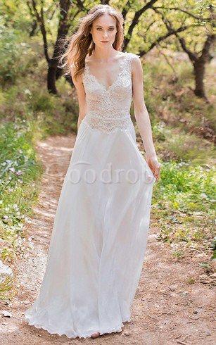 Robe de mariée de fourreau a plage en chiffon avec manche épeules enveloppants ligne a