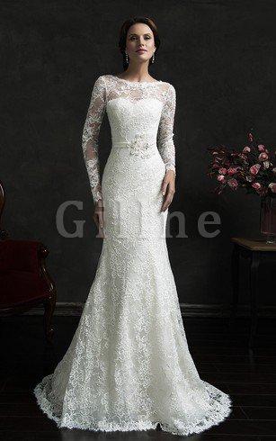 Abito da Sposa Sexy Sirena con Fusciacca con Applique in Pizzo