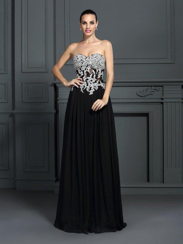 Empire Taille Herz Ausschnitt Chiffon Anständiges Bodenlanges Ballkleid