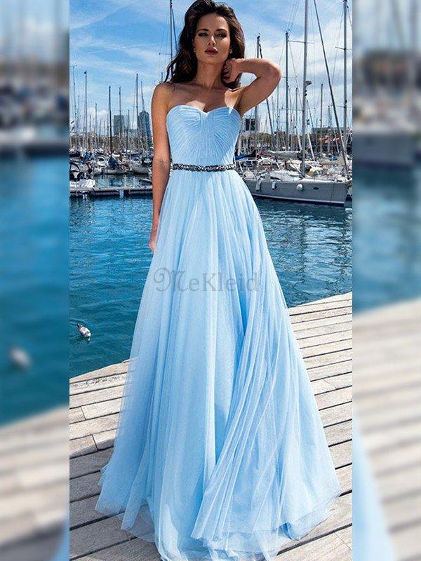 Prinzessin Chiffon Normale Taille Energisch A Linie Bodenlanges Abendkleid mit Rüschen