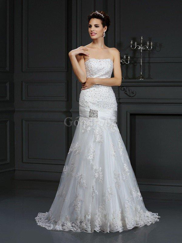 Robe de mariée longue de traîne moyenne avec lacets avec sans manches en satin