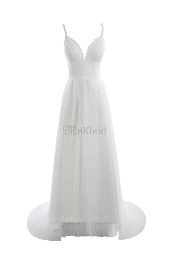 Schleppe Schlichtes Modern Konservatives Brautkleid mit Falte Mieder