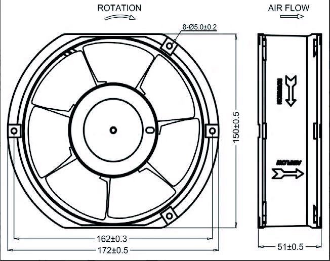 6 Inch Seven Blade AC17251 AC Axial Fan
https://www.mx-fan.com/product/172x150mm-ac-axial-fan/172-150-51mm-6-inch-Seven-Blade-ac17251-ac-axial-fan.html
The 172×150×51mm 6 Inch Ball Bearing AC17251 AC Axial Fan is an advanced cooling fan designed to provide airflow and exceptional heat dissipation in various applications. It is commonly used in computer cases, industrial equipment, and demanding ventilation systems.